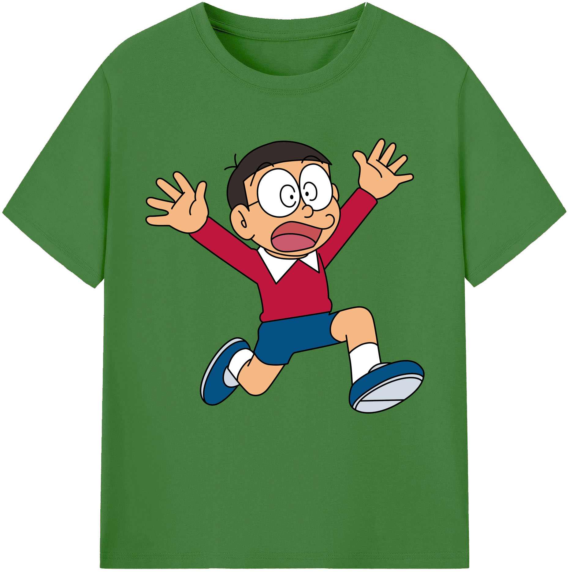 （画像用） ドラえもん 野比 のび太 Doraemon Nobita Nobi レディースカジュアルプリントTシャツ（綿100％）
